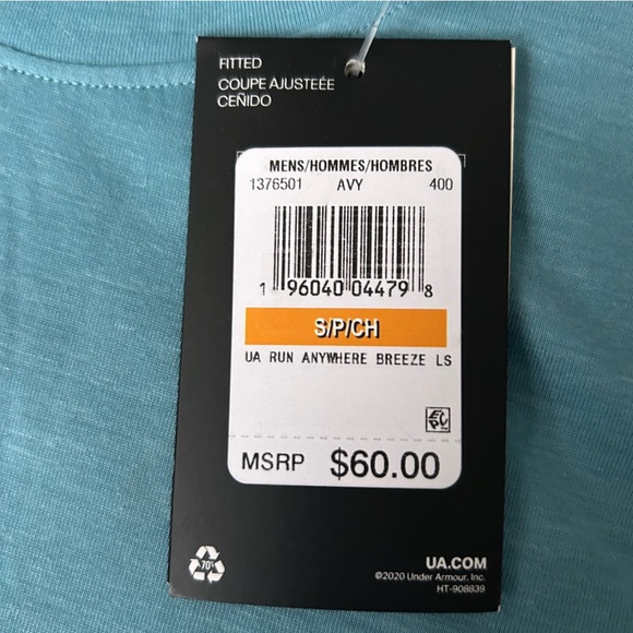 Under Armour NWT men’s fitted lightweight running shirt size small - Picture 6 of 7